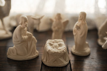 white porcelain nativity scene 