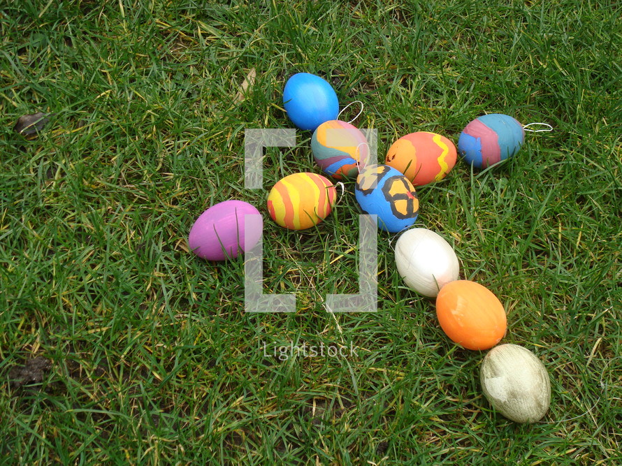 Cross out of colored Easter eggs, 
