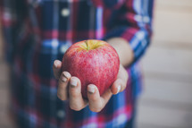woman holding an apple 