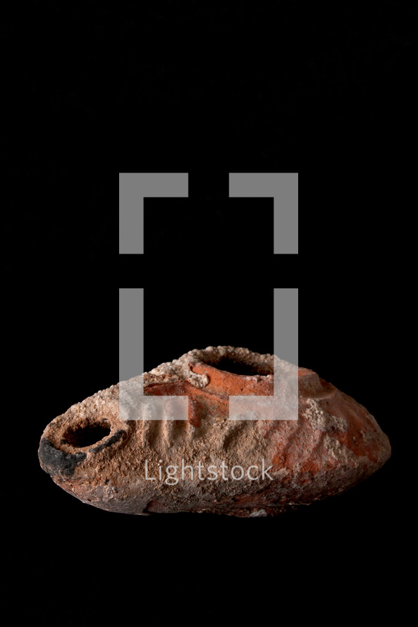 ancient terracotta oil lamp