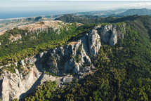 Top of mountain Dolomiti Of South in Calabria region aerial view