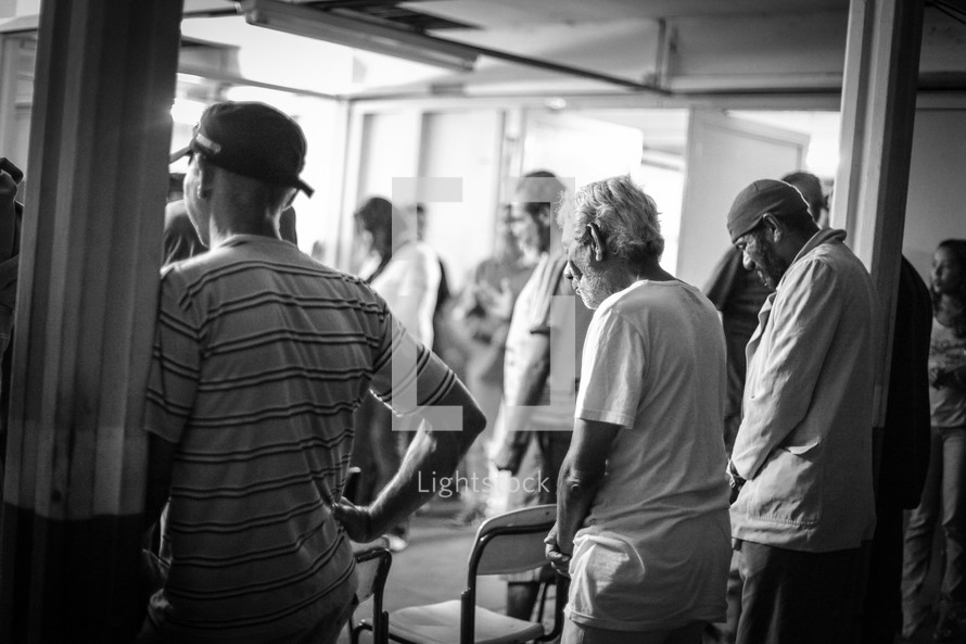 worship service at a homeless shelter 