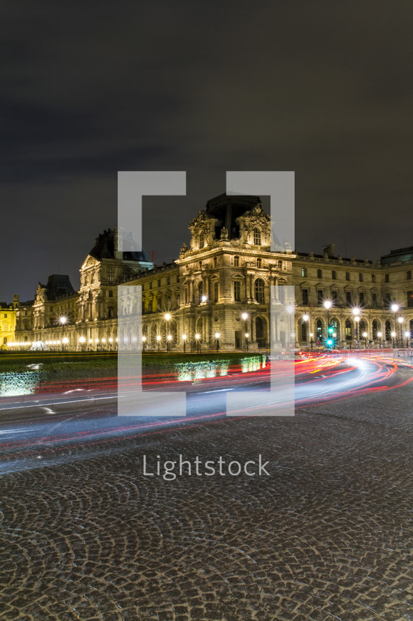 The Louvre at night 