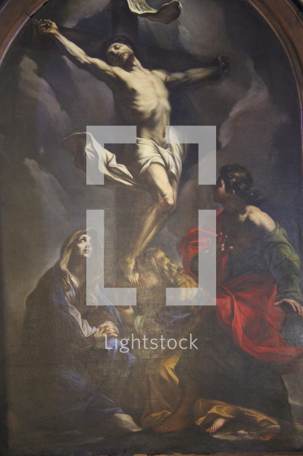 Painting of the crucifixion of Jesus