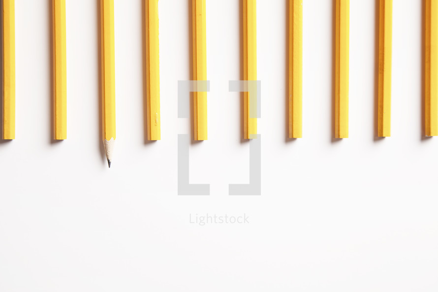 row of pencils