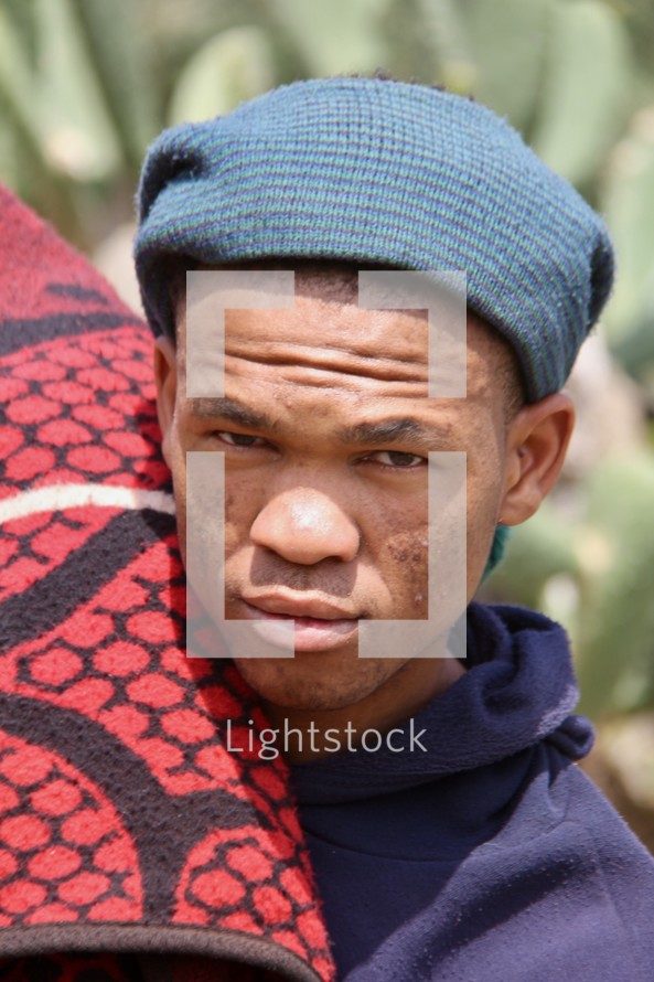 man in a wool cap 