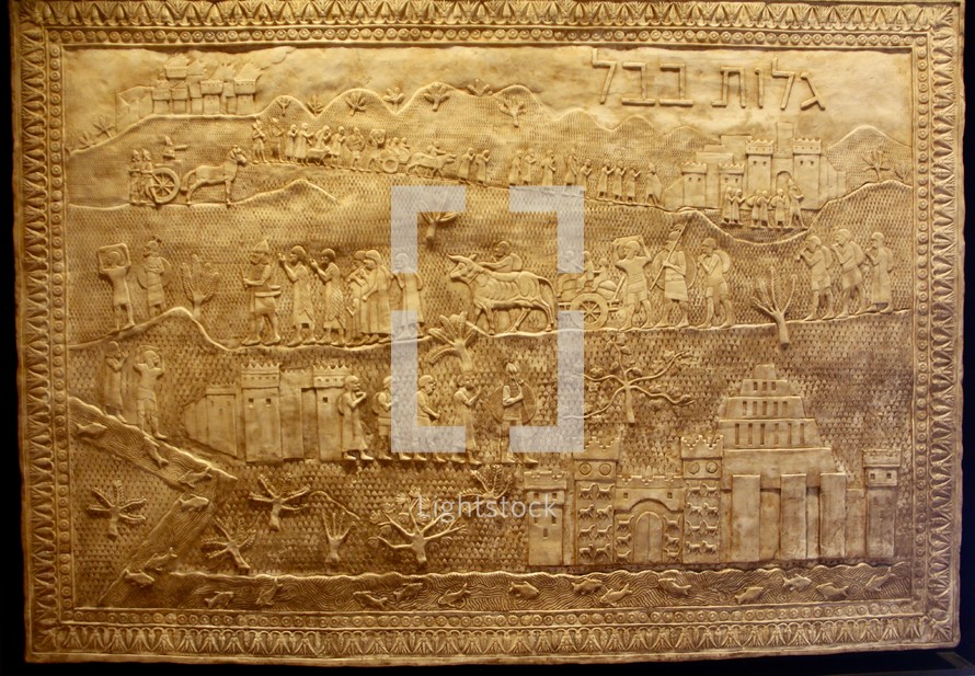 Clay tablet depicting the destruction  of Jerusalem and the taking of prizes by the Babylonians
