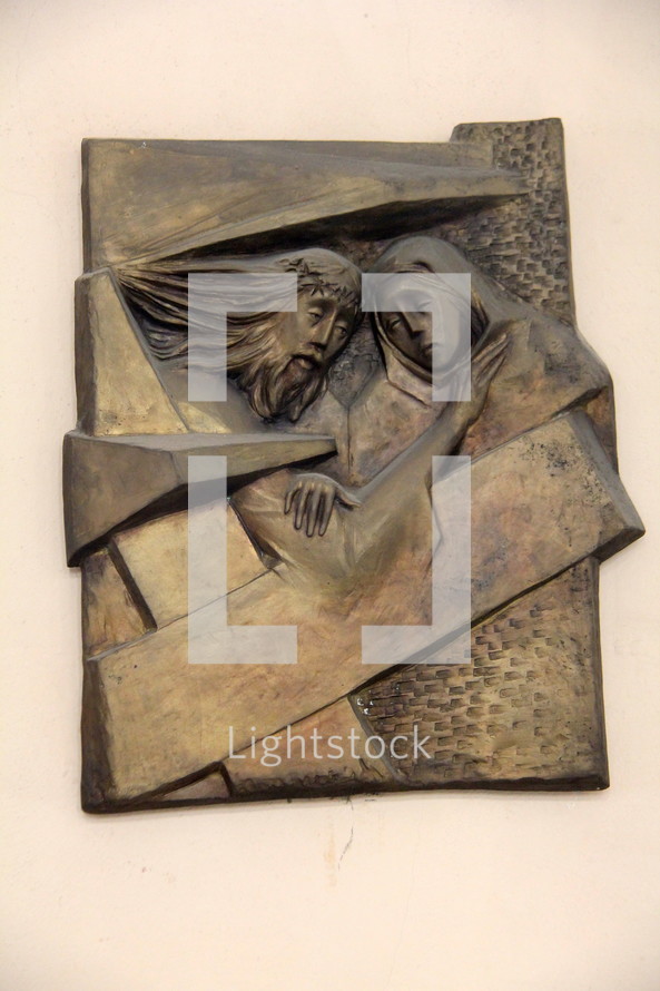Jesus with crown of thorns plaque 
