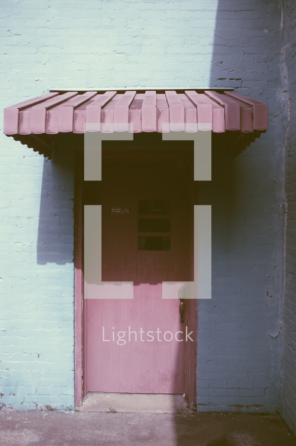 awning over a door 