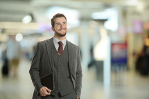 businessman in an airport 