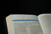 Bible opened to Chronicles 1:1