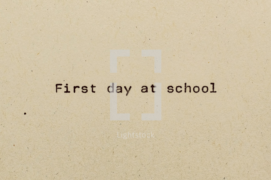 first day at school 