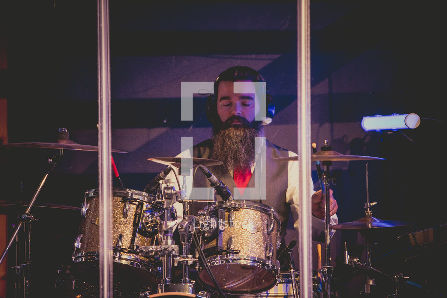 drummer at a drum set 
