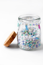 Plastic jewelry beads at Easter