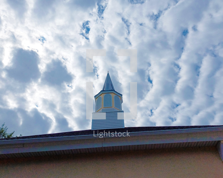 steeple and clouds 