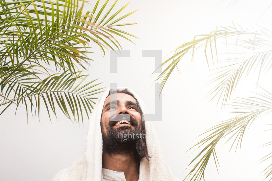 Jesus and palm fronds 