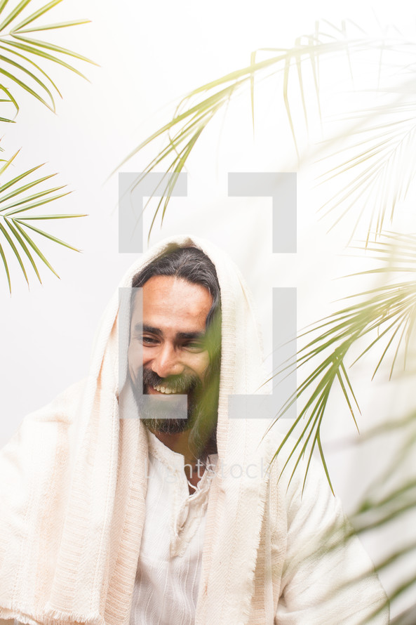 Jesus in palm fronds 