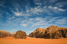 red rock mountains in Jordan 