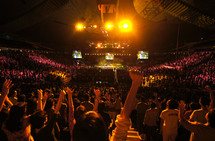Worship concert crowd