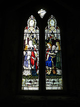 stained glass windows in a church