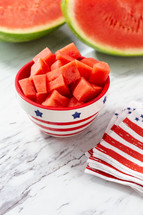 patriotic bowls of watermelon 