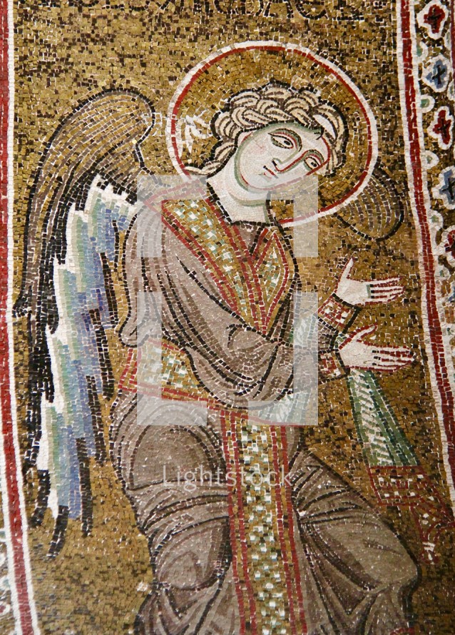 Tile mosaic of the angel Gabriel 
