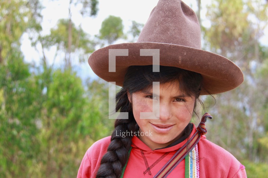 Traditional Peruvian young lady