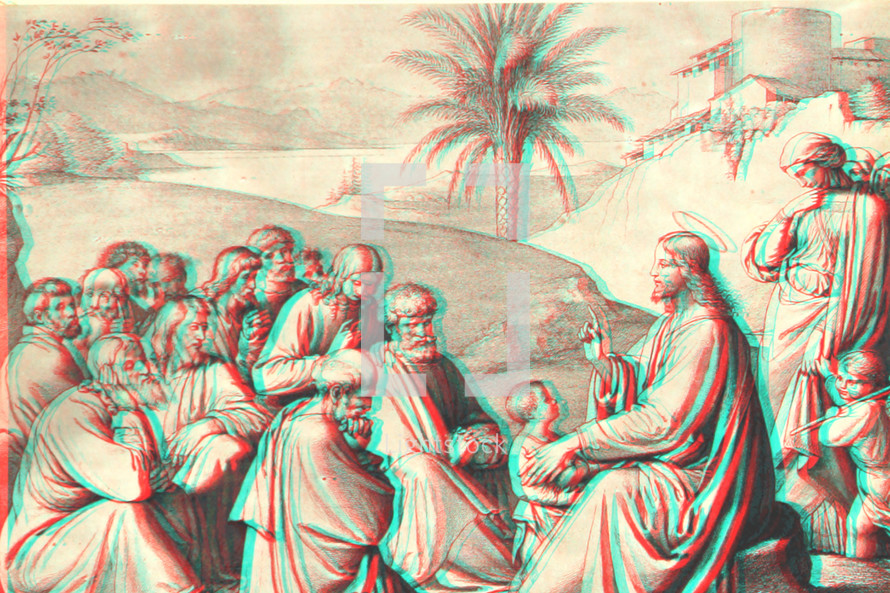 Teachings of Jesus illustration - 3D capable 