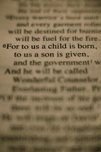 For to us a child is born, to us a son is given