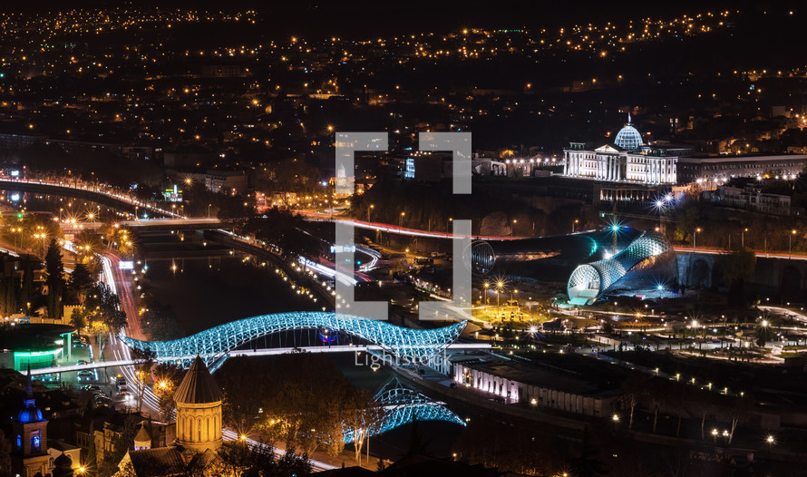 Сity Tbilisi at night.