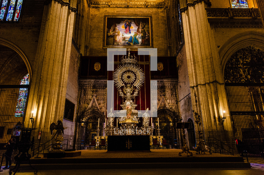 altar in a Cathedral in Spain 