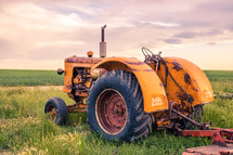 tractor in a field 