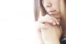 closeup of praying hands 