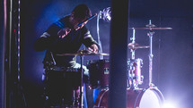 a drummer on stage 
