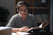 Woman reading a Bible