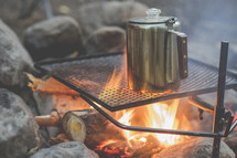 pot on a campfire 