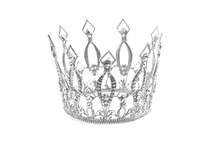 Small Silver Crown Isolated on a White Background