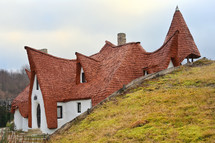 Fairytale clay castle of Porumbacu Village, Sibiu Region, Romania