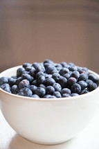 fresh picked blueberries in a bowl 