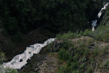 flowing water in a ravine 