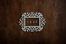 word Love in a frame 