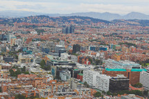 aerial view over a city