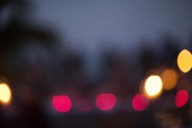 bokeh lights and palm trees 