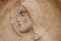 face of Christ carved in stone 