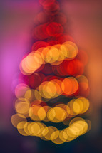 bokeh Christmas lights in red and gold