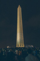 gathering around the Washington Monument 