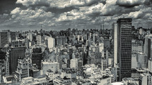 Skyline of Sao Paulo Brazil, taken from the Farol Satander building.	