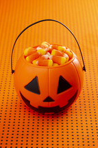 jack-o-lantern with candy 