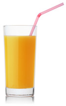 orange juice with straw