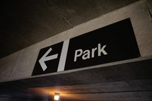park sign and arrow 